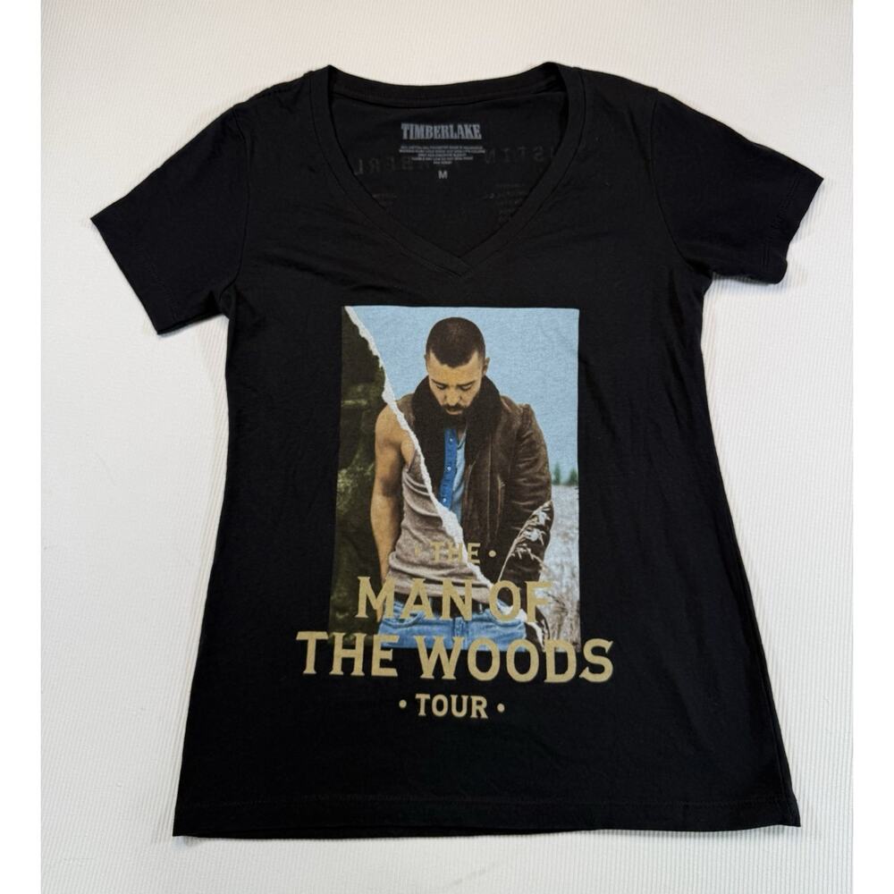 Justin Timberlake Man Of The Woods Tour T Shirt Womens Medium Black Concert